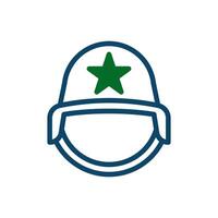 casque icône marine vert icône marine vert Couleur militaire symbole parfait. vecteur