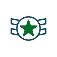 badge icône marine vert icône marine vert Couleur militaire symbole parfait. vecteur