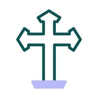 salib icône bichromie vert violet Couleur Pâques symbole illustration. vecteur