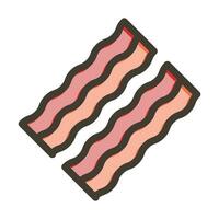 Bacon vecteur épais ligne rempli couleurs icône pour personnel et commercial utiliser.