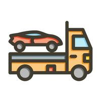 remorquage véhicule vecteur épais ligne rempli couleurs icône pour personnel et commercial utiliser.