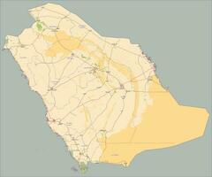 saoudien Saoudite carte avec Étiquettes dans arabe vecteur