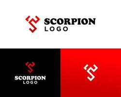 lettre s monogramme reptile Scorpion logo conception. vecteur