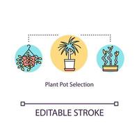 icône de concept de sélection de pot de plante vecteur