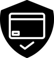 icône de glyphe de paiement sécurisé vecteur