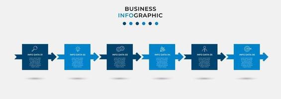 modèle de conception infographique avec icônes et 6 options ou étapes vecteur