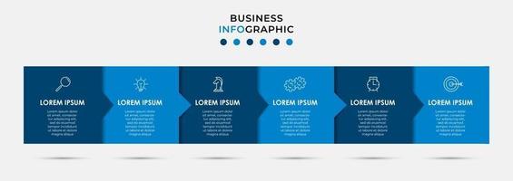 modèle de conception infographique avec icônes et 6 options ou étapes vecteur