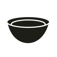 vide plat, plaque, bol pour nourriture isolé noir icône. silhouette vecteur graphique illustration.