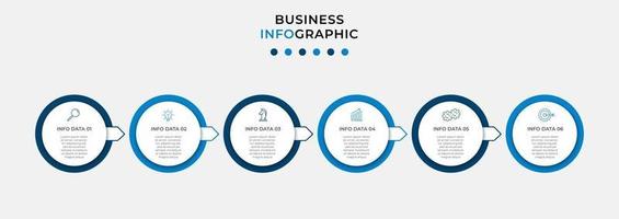 modèle de conception infographique avec icônes et 6 options ou étapes vecteur