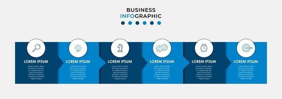 modèle de conception infographique avec icônes et 6 options ou étapes vecteur