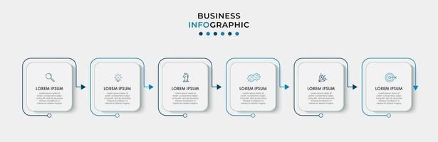 modèle de conception infographique avec icônes et 6 options ou étapes vecteur