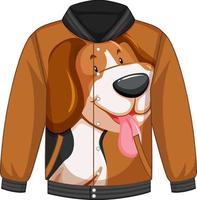 devant du blouson aviateur avec motif de visage de chien mignon vecteur