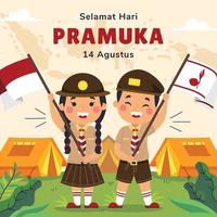 selamat hari pramuka vecteur