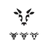 corne de vache et tête de vache et animal vecteur et création de logo