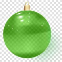 boule de verre de noël réaliste verte avec des ombres vecteur