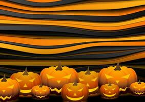 Orange Halloween citrouilles et vagues abstrait Contexte vecteur