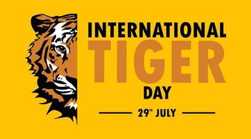 image vectorielle de la journée internationale du tigre 29 juillet vecteur