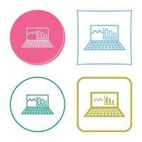 icône de vecteur de statistiques en ligne unique