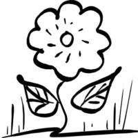 plante à fleurs avec deux feuilles vector illustration