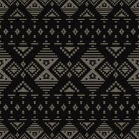 géométrique sans couture pixel modèle avec aztèque navajo tribal motif. abstrait Contexte avec ethnique style. conception pour tissu, textile, vêtements, tapis, ikat, batique, broderie. vecteur