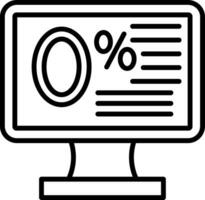 zéro pour cent vecteur icône