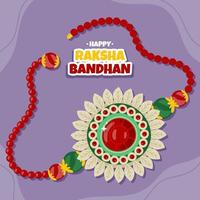 bracelet rakhi dessiné à la main pour la célébration du raksha bandhan vecteur