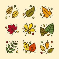 éléments de feuilles d'automne vecteur