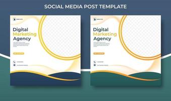modèle de médias sociaux d'agence de marketing numérique. vecteur
