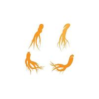 logo d'illustration de ginseng vecteur