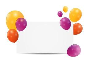 ballons brillants couleur fond de carte d'anniversaire illustration vectorielle vecteur