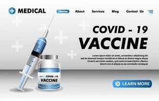 page de destination du vaccin covid vecteur