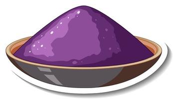 couleur de poudre violette dans un bol sur fond blanc vecteur