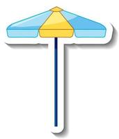 modèle d'autocollant avec parasol d'été isolé vecteur