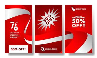 offre spéciale bannière de promotion des ventes événement de la fête de l'indépendance de l'indonésie