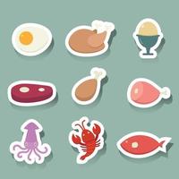 jeu d & # 39; icônes de nourriture vecteur