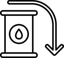 pétrole vers le bas vecteur icône