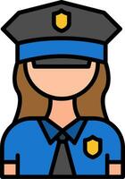 femme policier vecteur icône