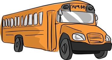 bus scolaire jaune illustration vectorielle croquis dessinés à la main vecteur