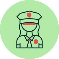 femme policier vecteur icône