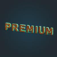 &#39;PREMIUM&#39; - Illustration réaliste d&#39;un mot en bois et verre brillant, vecteur