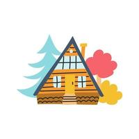 maison cabane en bois. illustration vectorielle dans un style plat vecteur