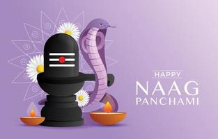 festival naag panchami avec serpent vecteur