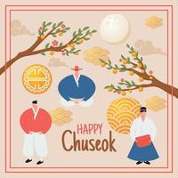 joyeux fond de festival de chuseok vecteur