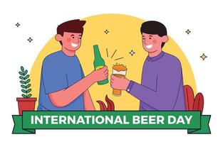 célébrer le concept de la journée internationale de la bière vecteur