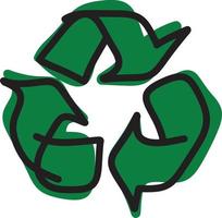 dessin vert recycler illustration vectorielle croquis dessinés à la main vecteur