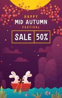 illustration de l'affiche de la vente du festival de la mi automne vecteur