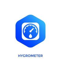 hygromètre, icône de vecteur de contrôle d'humidité