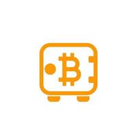dépôt sécurisé bitcoin, icône de coffre-fort vecteur