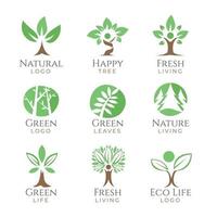 collection de logos d'arbres