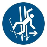 iso 7010 inscrit sécurité panneaux symbole pictogramme mises en garde mise en garde remarquer obligatoire immédiatement laisser le remorquer Piste dans le un événement de chute vecteur